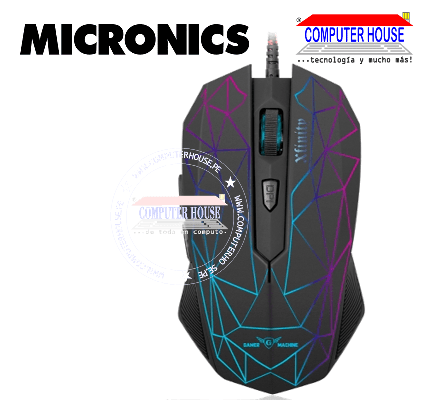 MICRONICS Mouse alámbrico gamer MIC M809 Xfinity conexión USB.