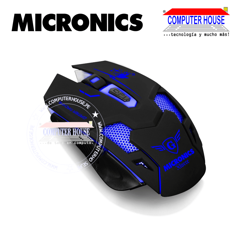MICRONICS Mouse alámbrico gamer MIC M837 Xforce conexión USB.