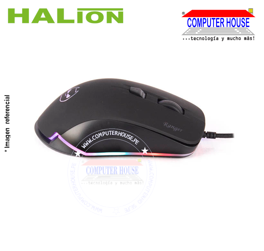 HALION Mouse alámbrico Gamer Ranger HA-M506 RGB conexión USB.