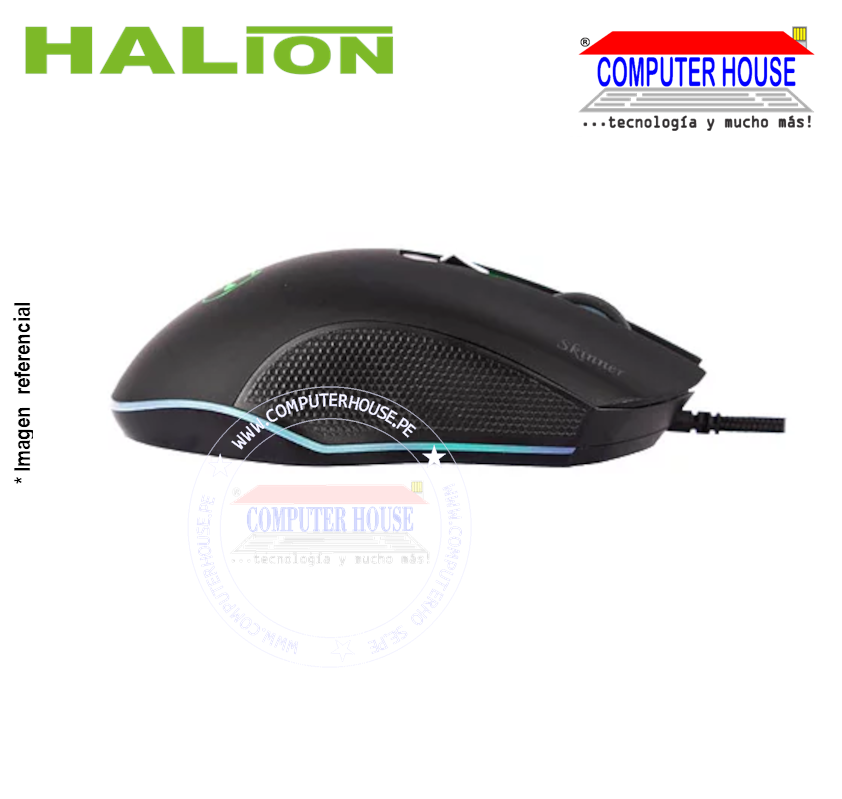 HALION Mouse alámbrico Gamer Skinner HA-M408 RGB conexión USB.