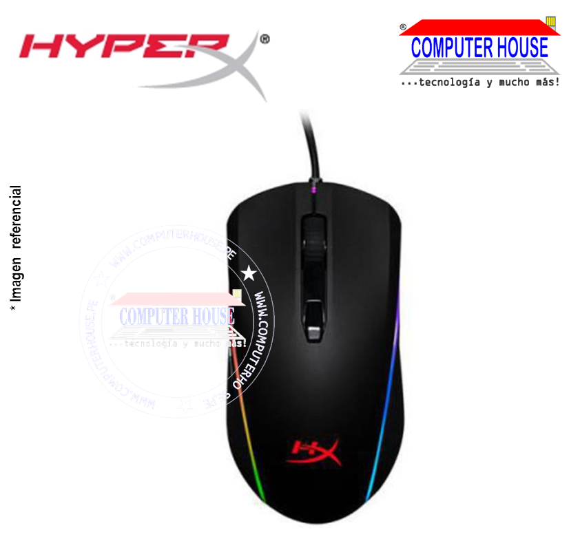 HYPERX Mouse alámbrico Gamer Pulsefire Surge (HX-MC002B) conexión USB.