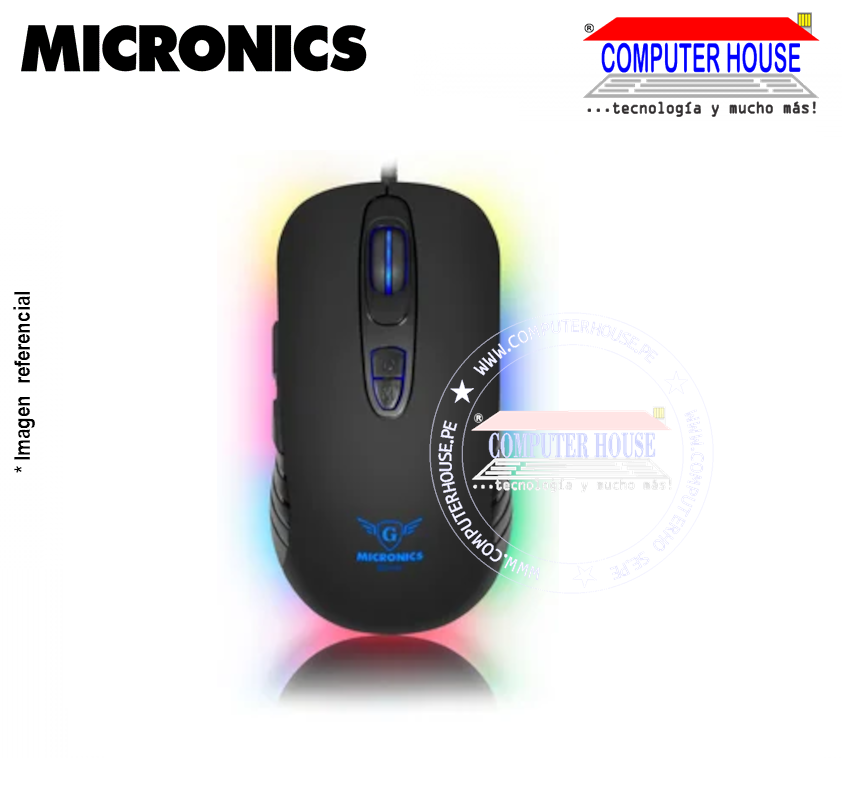 Mouse Gamer MICRONICS MIC M802 Winner USB LED RGB DPI: 3200