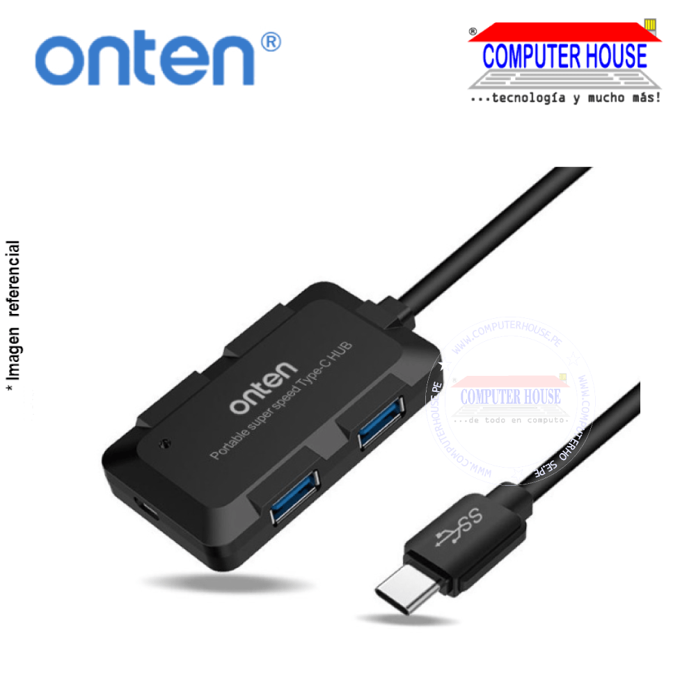Extensión USB ONTEN Tipo C 4 puertos 3.0 cable 10cm, Hub USB (OTN-U9102B)