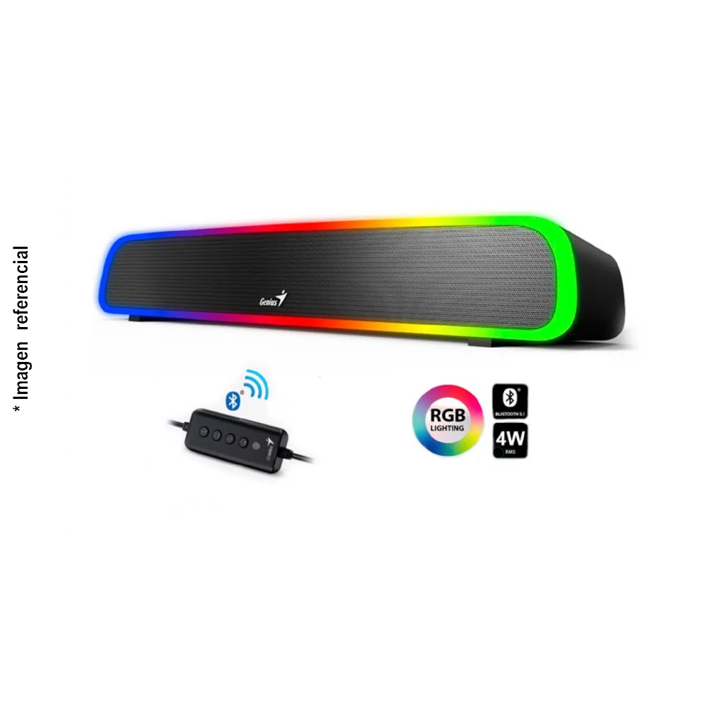 GENIUS Sound Bar 200BT RGB Bluetooth Speaker, 4W. USB, Black (31730045400) 