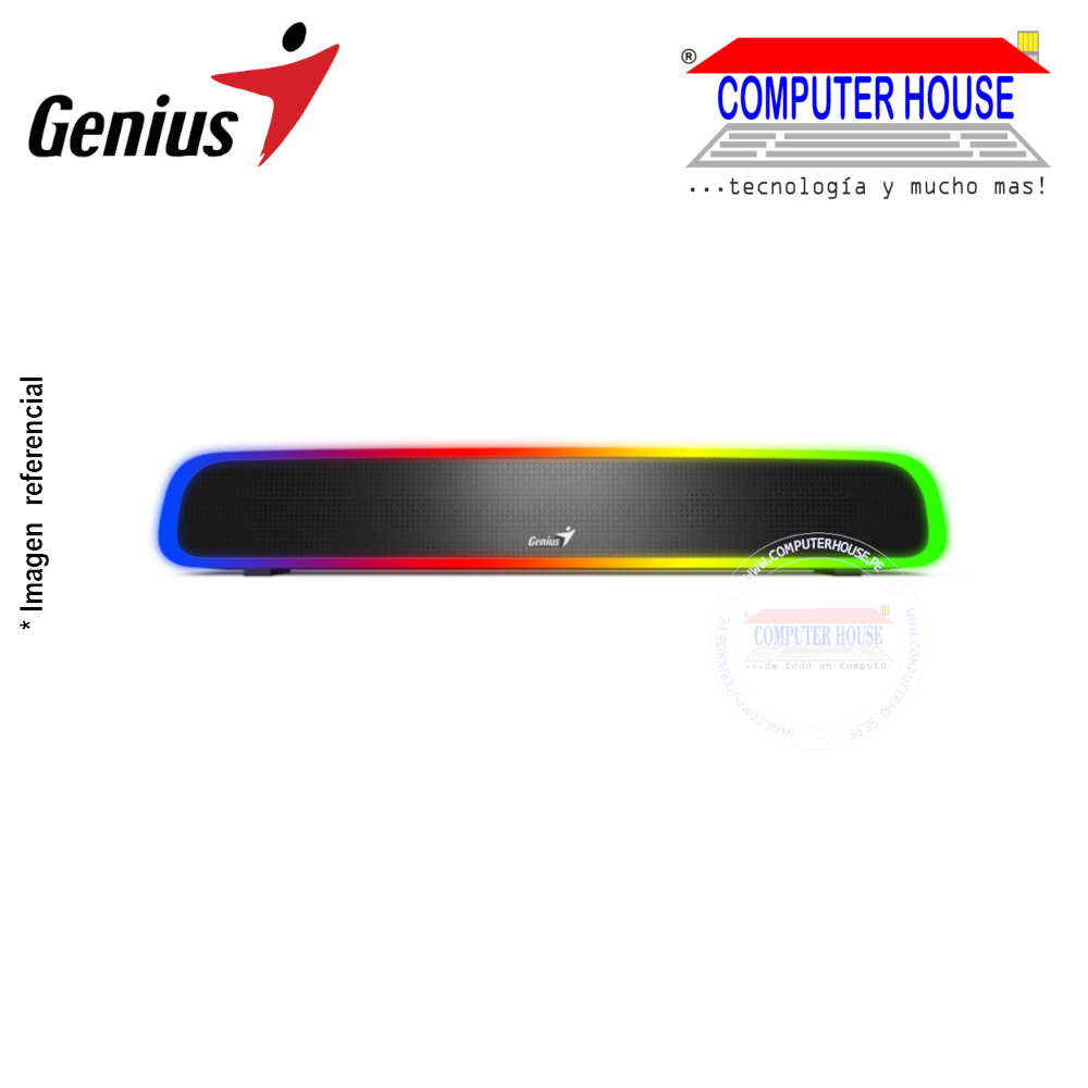 Parlante GENIUS Sound Bar 200BT RGB Bluetooth Line-In USB Power Black (31730045400)