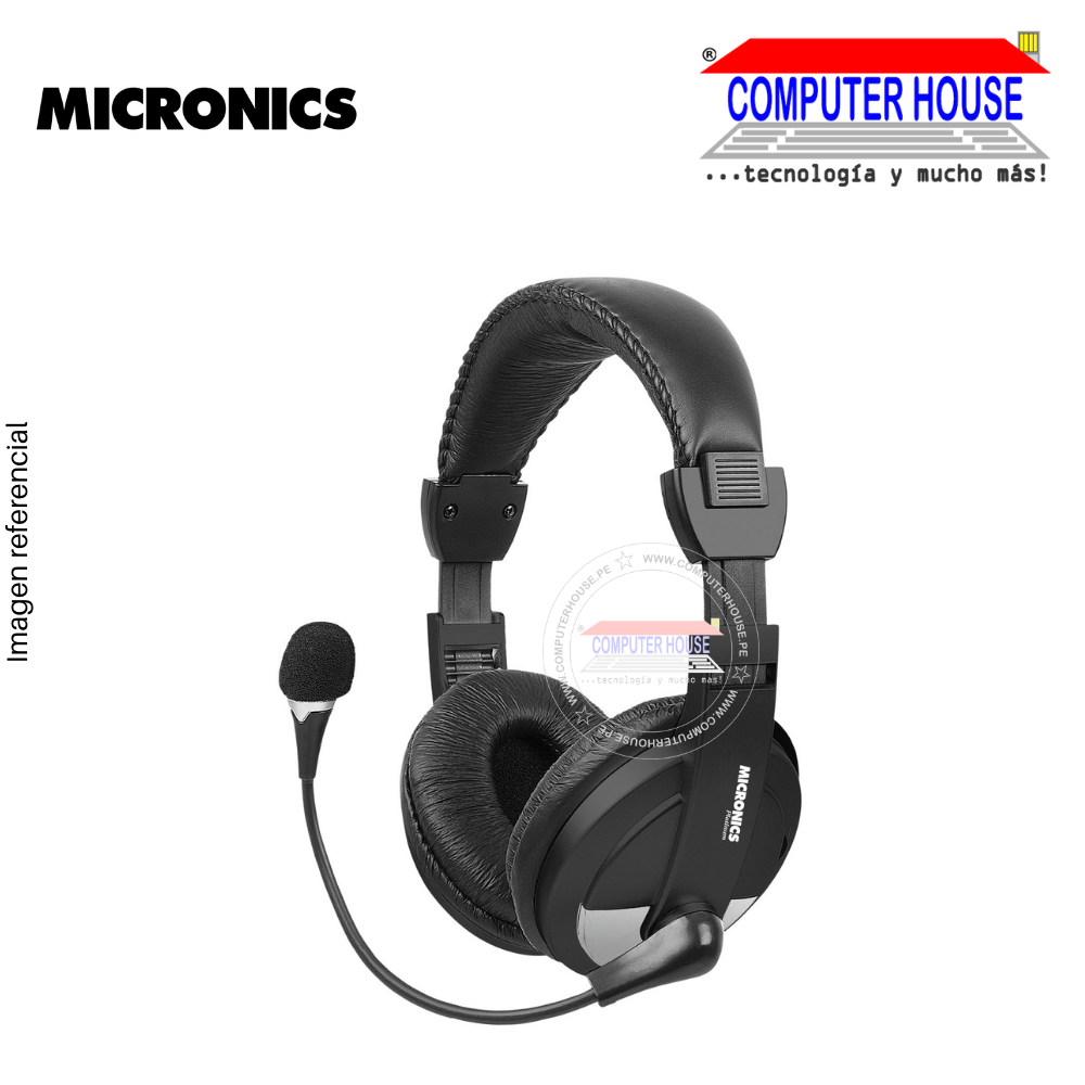Audífono para PC MICRONICS MIC H700b Platinum + micrófono incorporado