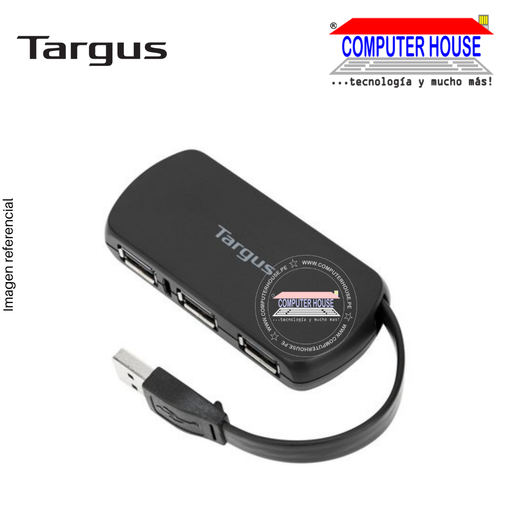 HUB TARGUS USB 4 puertos USB 2.0 Negro (ACH114US)