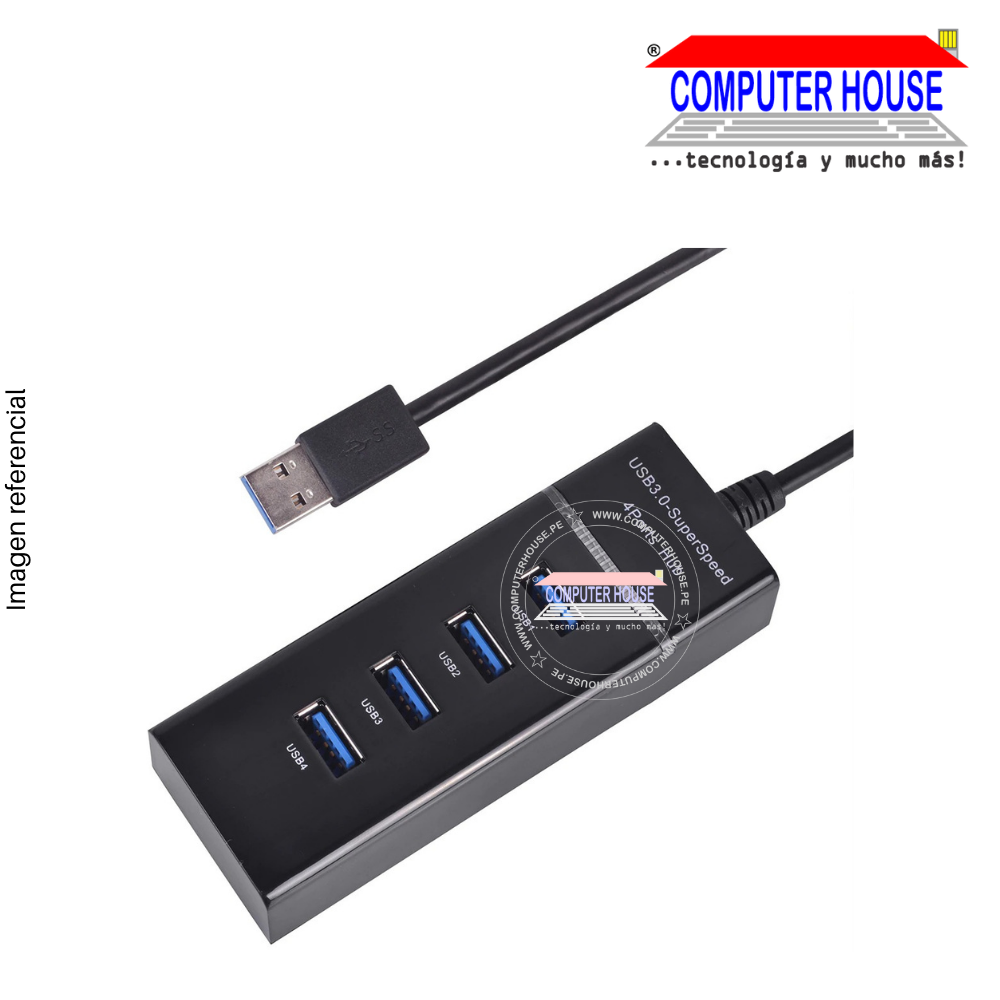 Extensión USB 3.0  4 puertos cable 10cm, Hub USB.