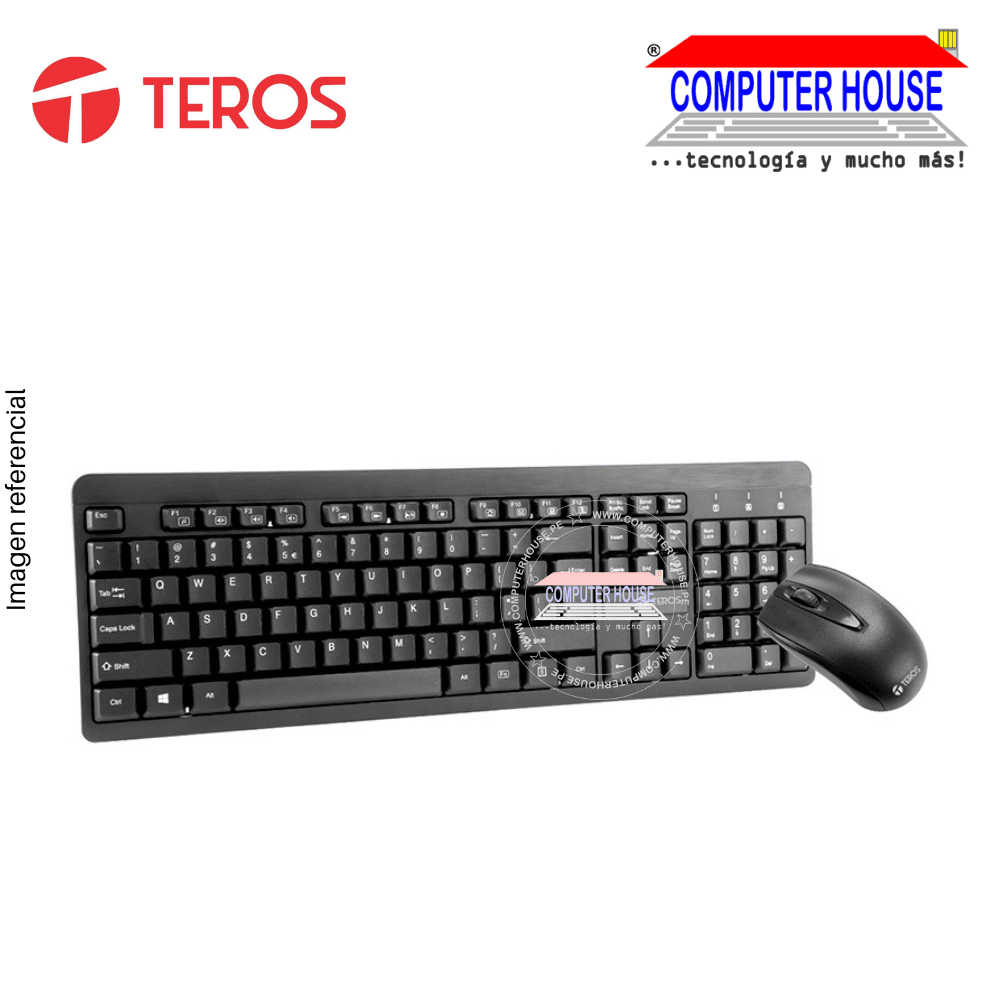 TEROS Kit inalámbrico Teclado Mouse TE-4061N conexión USB.