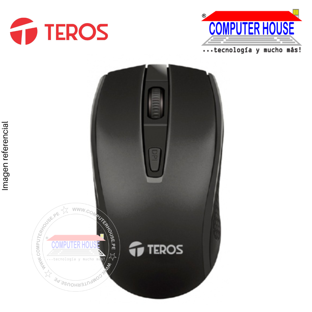 TEROS Mouse inalámbrico TE-5061 Negro conexión USB.