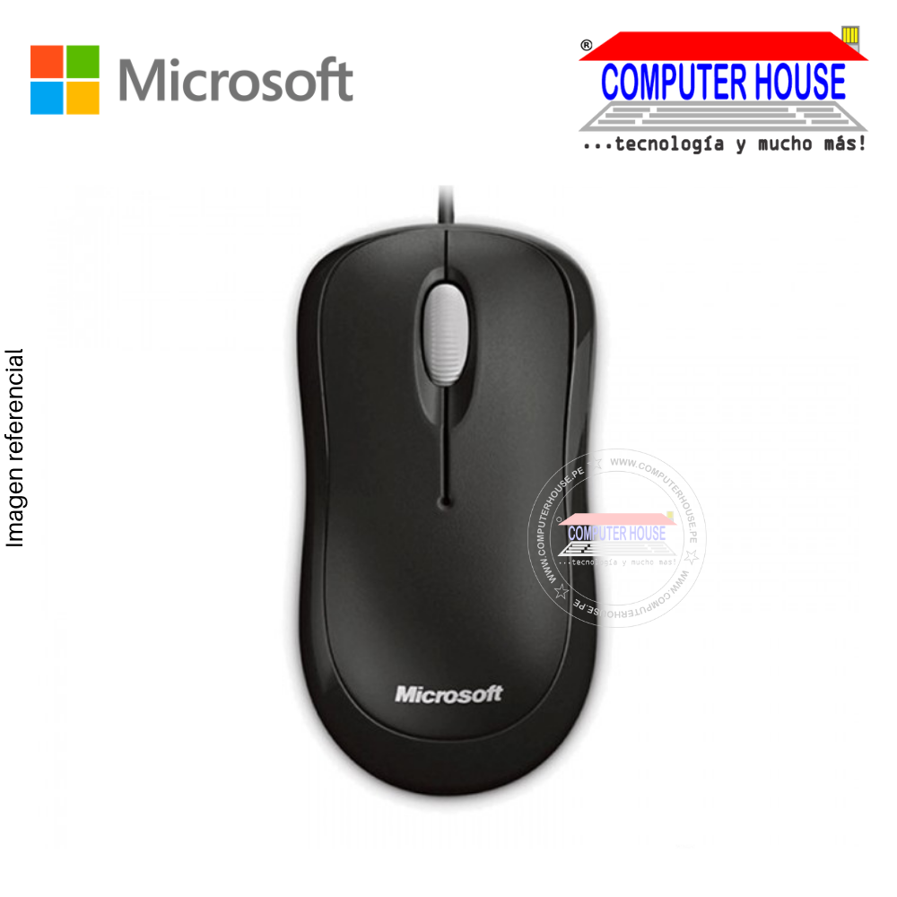 MICROSOFT Mouse alámbrico Basic Optical (P58-00021/P58-00061) conexión USB.