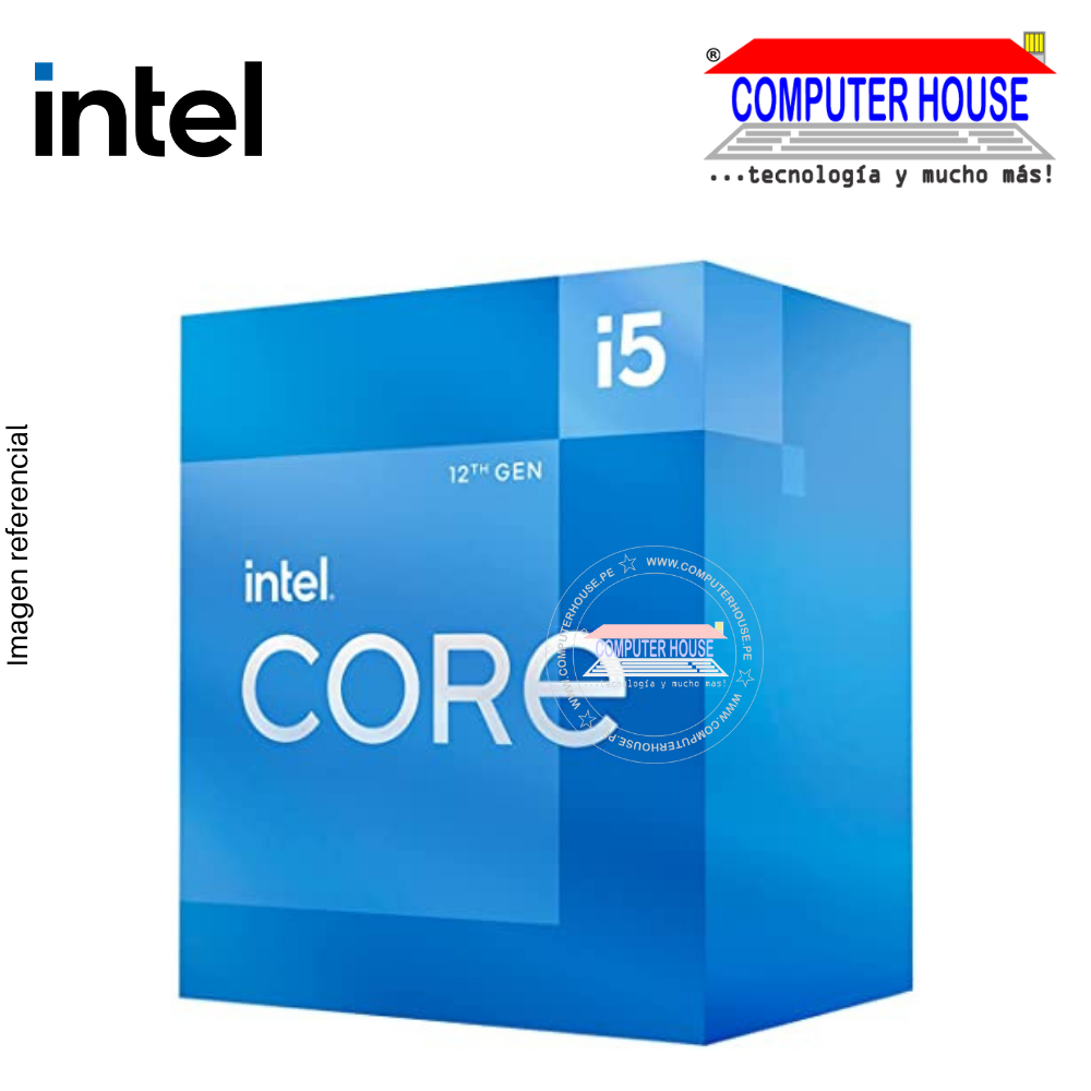 Procesador INTEL® Core™ i5-12400F 12va Generación (2.50GHz – 4.40GHz turbo, 18MB de caché, 6 núcleos)