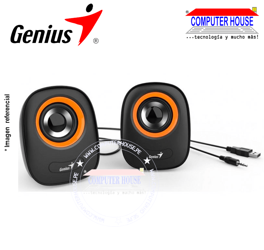 Parlante GENIUS SP-Q160 USB Power 6W Orange (31730027402)