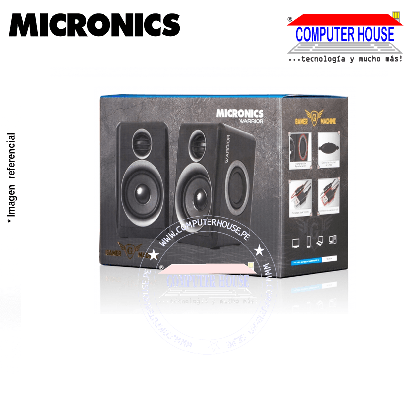 Parlante 2.0 MICRONICS MIC S314 WARRIOR USB RMS: 10W RED