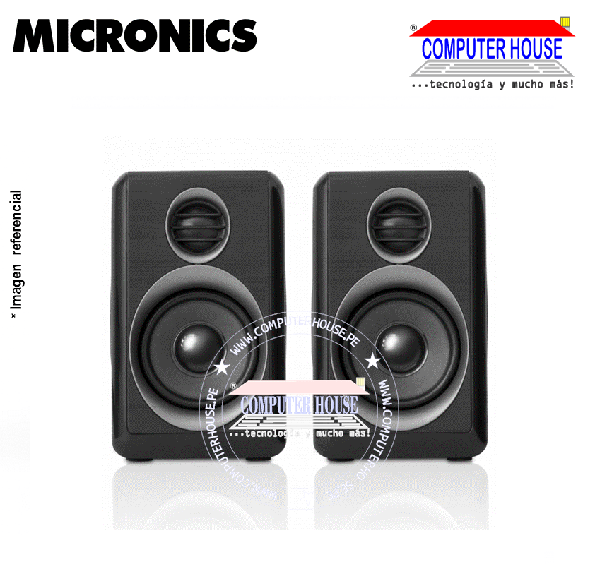 Parlante 2.0 MICRONICS MIC S314 WARRIOR USB RMS: 10W RED
