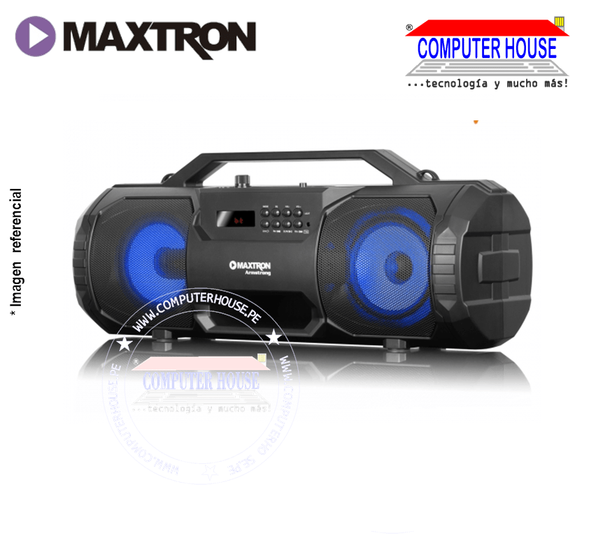 Maxtron Armstrong MX217BT Portable Audio System, Bluetooth, Karaoke, FM, USB, MSD, 2000mAh Battery.