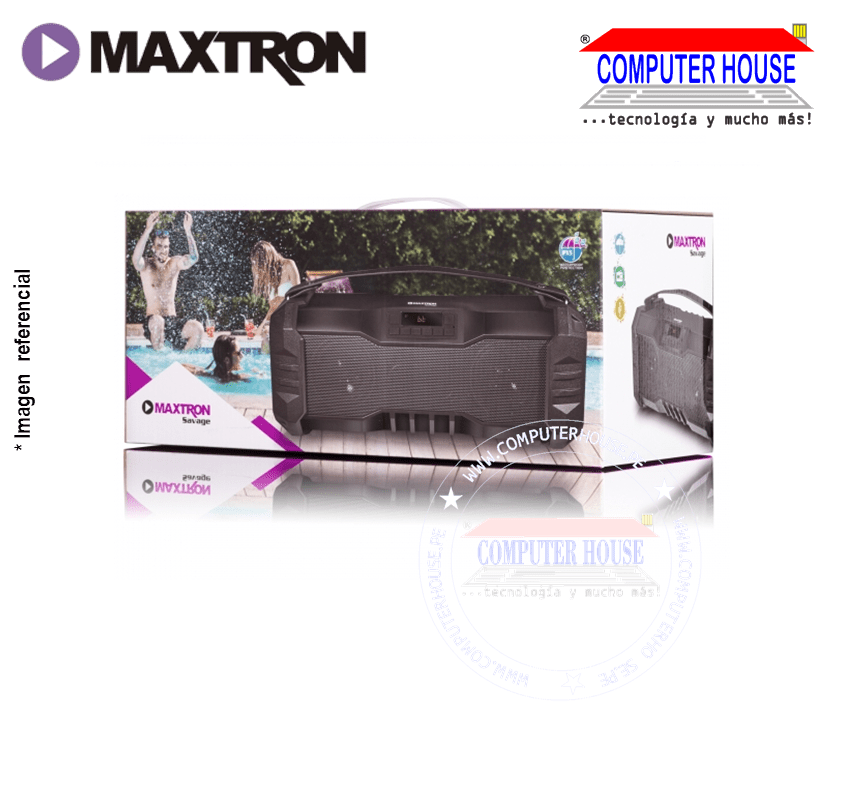 Maxtron Savage MX205BT Portable Audio System, Bluetooth, FM, USB, MSD, 2000mAh Battery.