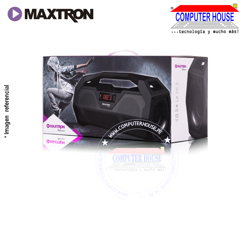 Parlante Portátil MAXTRON MX 200BT Marconi, Bluetooth, FM, USB, TF, Batería 1800 mAh..