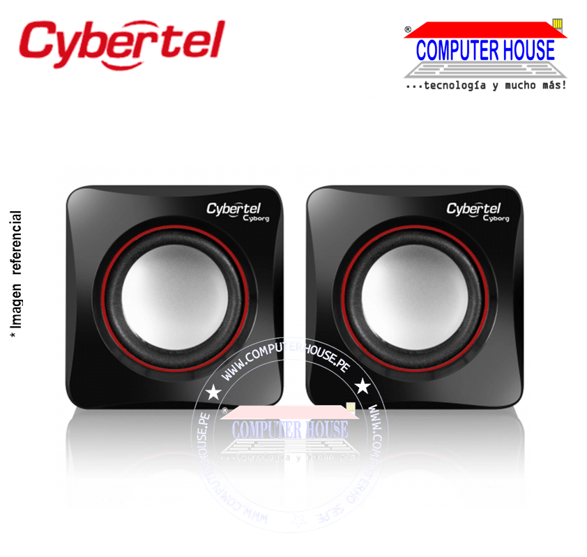 Parlante 2.0 CYBERTEL CYB S100 CYBORG USB RMS: 6W