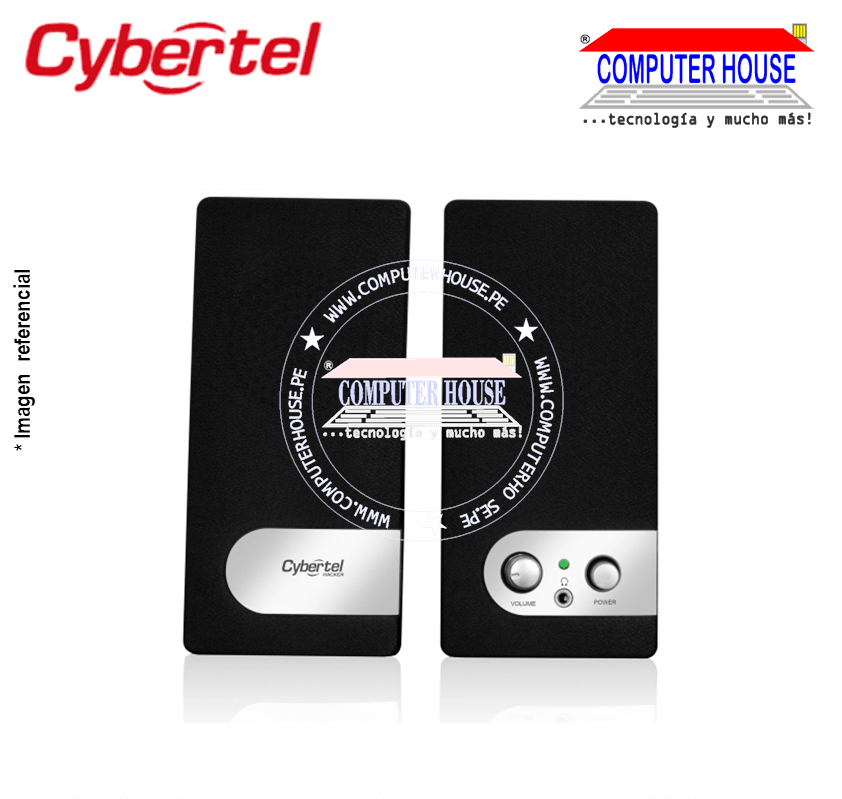 Parlantes 2.0 CYBERTEL S221 Hacker, USB, RMS: 4W.