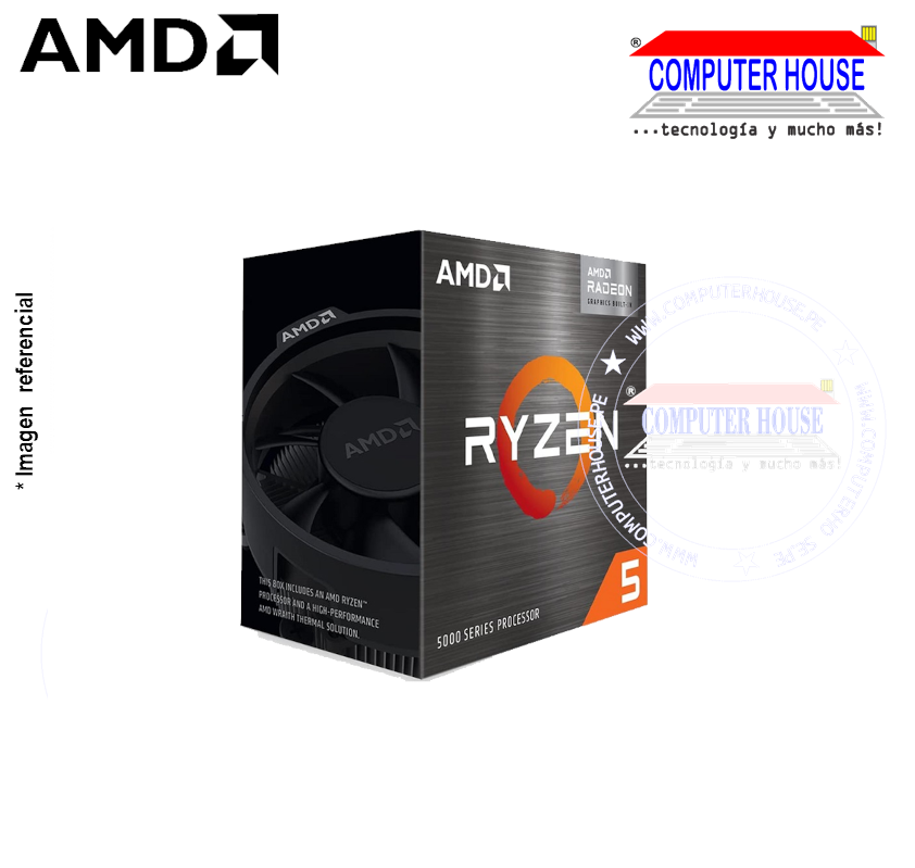 Procesador AMD Ryzen™ 5 5600G, 3.90 / 4.4GHz, 16MB L3, 6 Core, AM4, 7nm, 65W.