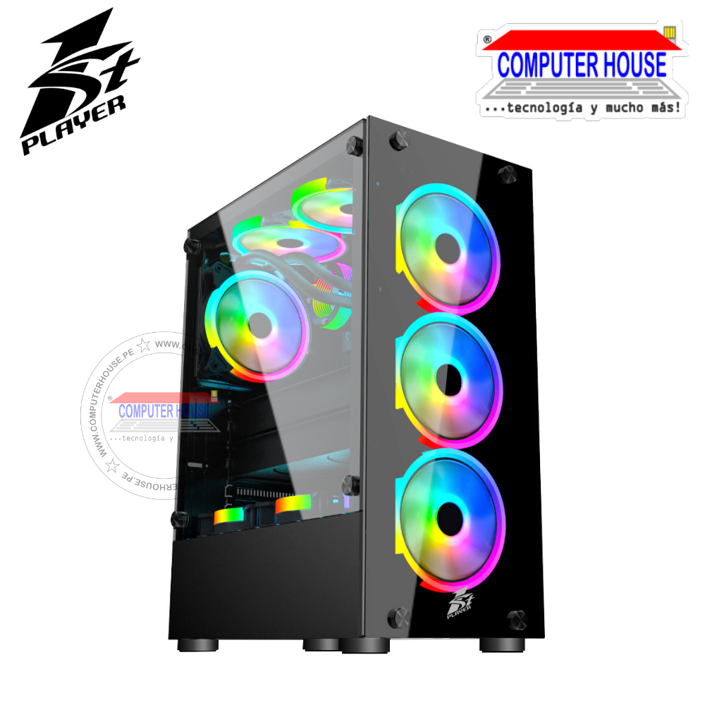 Case 1St Player V2-A, Black, WITHOUT SOURCE, transparent side, RGB.