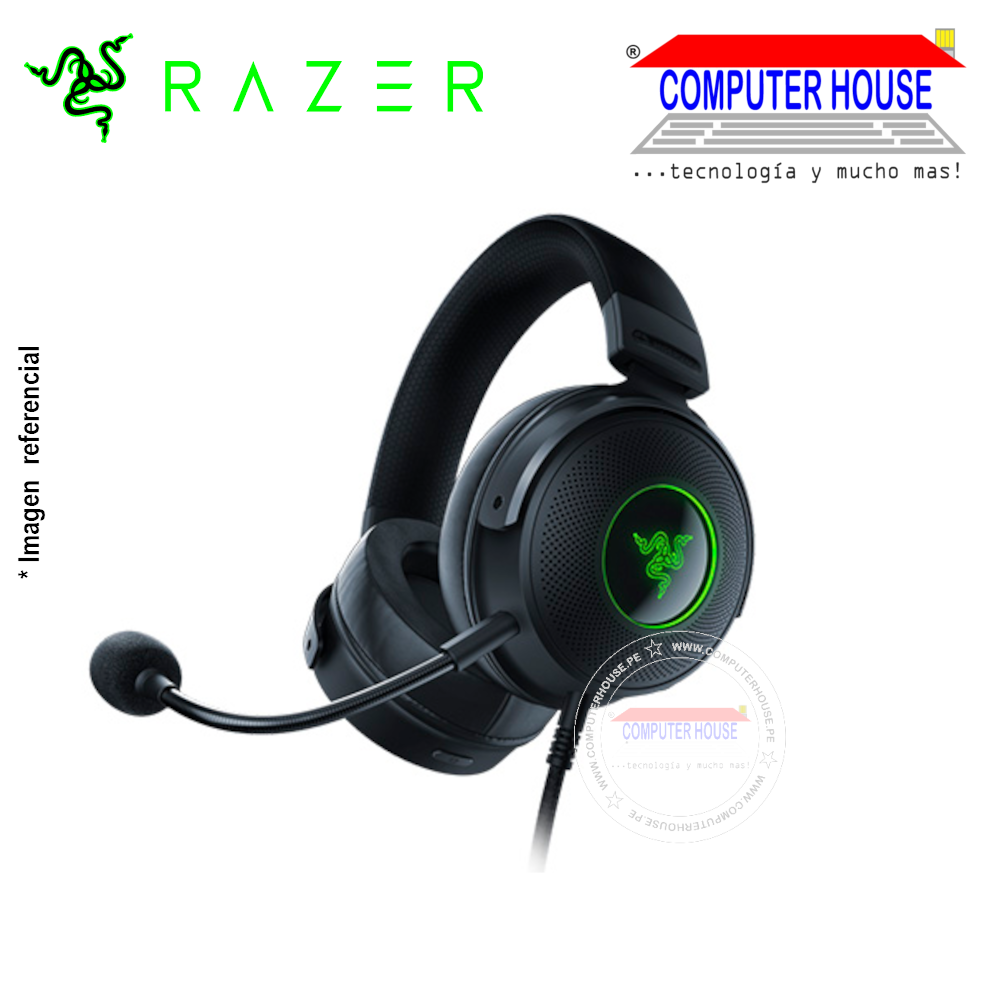 Audífono alámbrico RAZER KRAKEN V3 X USB Hypersense black con micrófono (RZ04-03750100-R3U1)