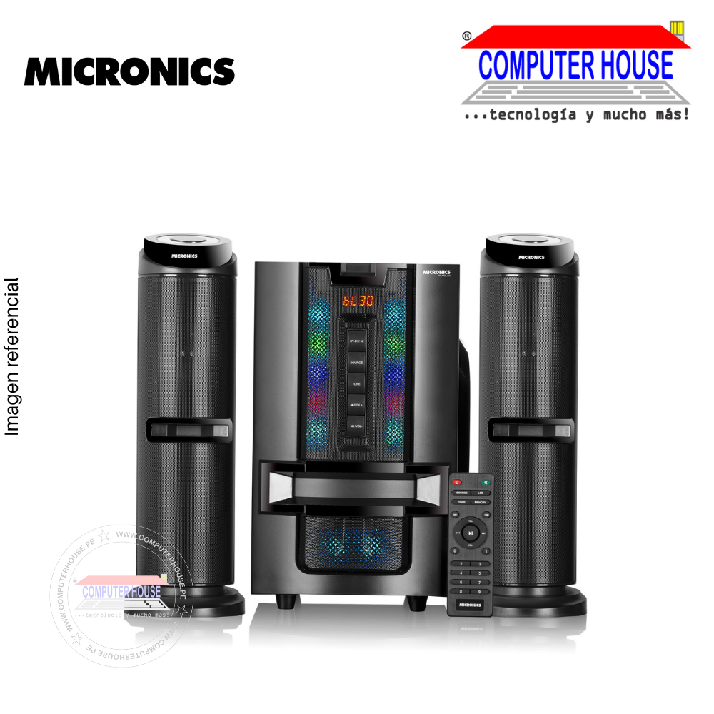 Parlantes Subwoofer 2.1 MICRONICS S7027BT Fratello, Bluetooth/FM/USB/SD/High-Bass/Sound Bar, RMS: 90W(60+15x2).