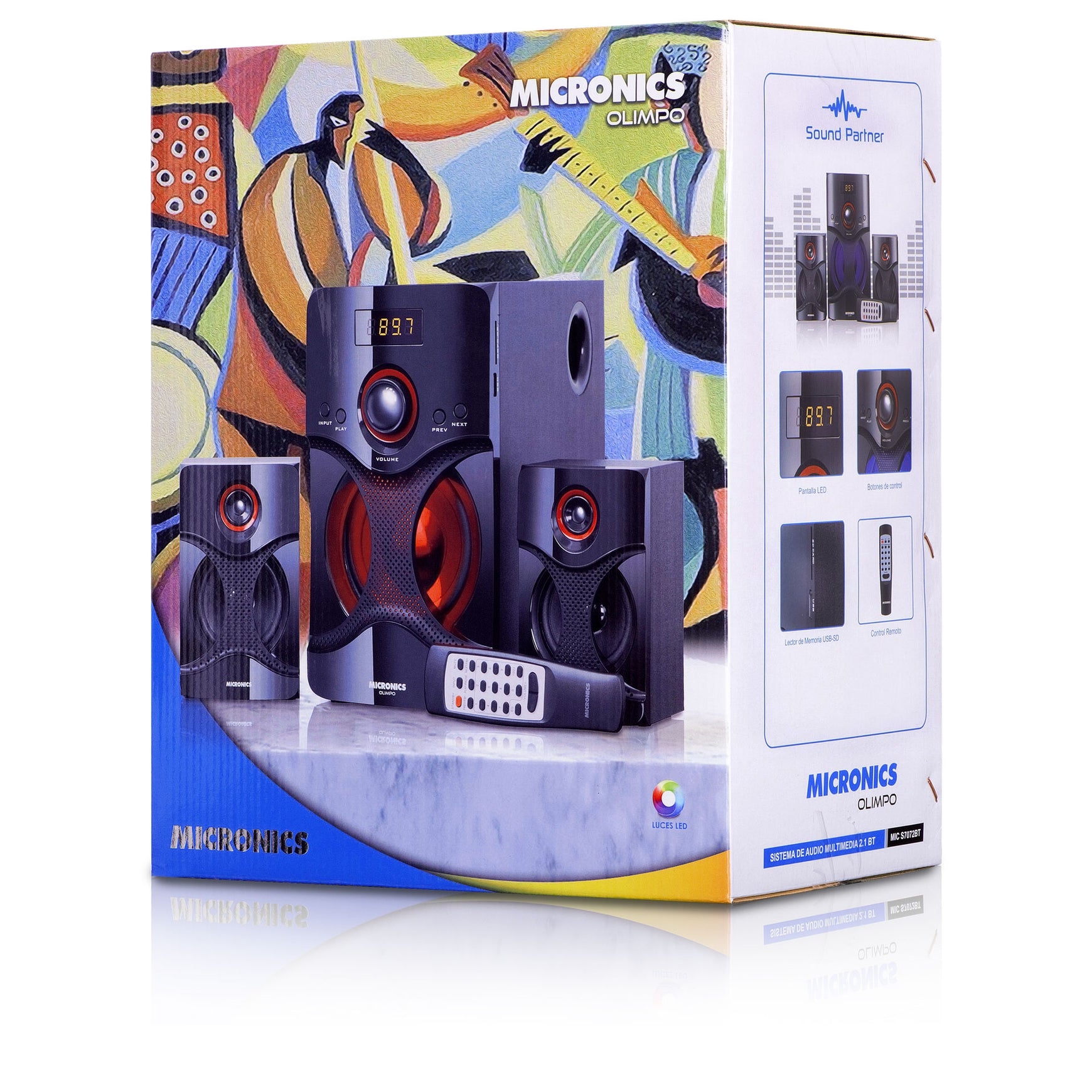 Altavoces Gaming 2.1 con Bluetooth, Radio FM, lector multimedia USB/AUX/SD