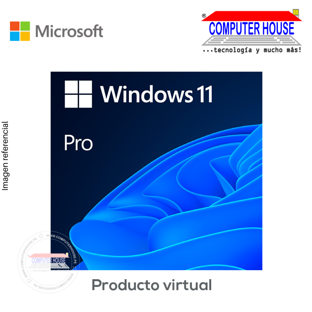 Sistema Operativo Microsoft Windows Pro 11, 64-bits All Languages PK Lic Online DwnLd NR, Licencia ESD.