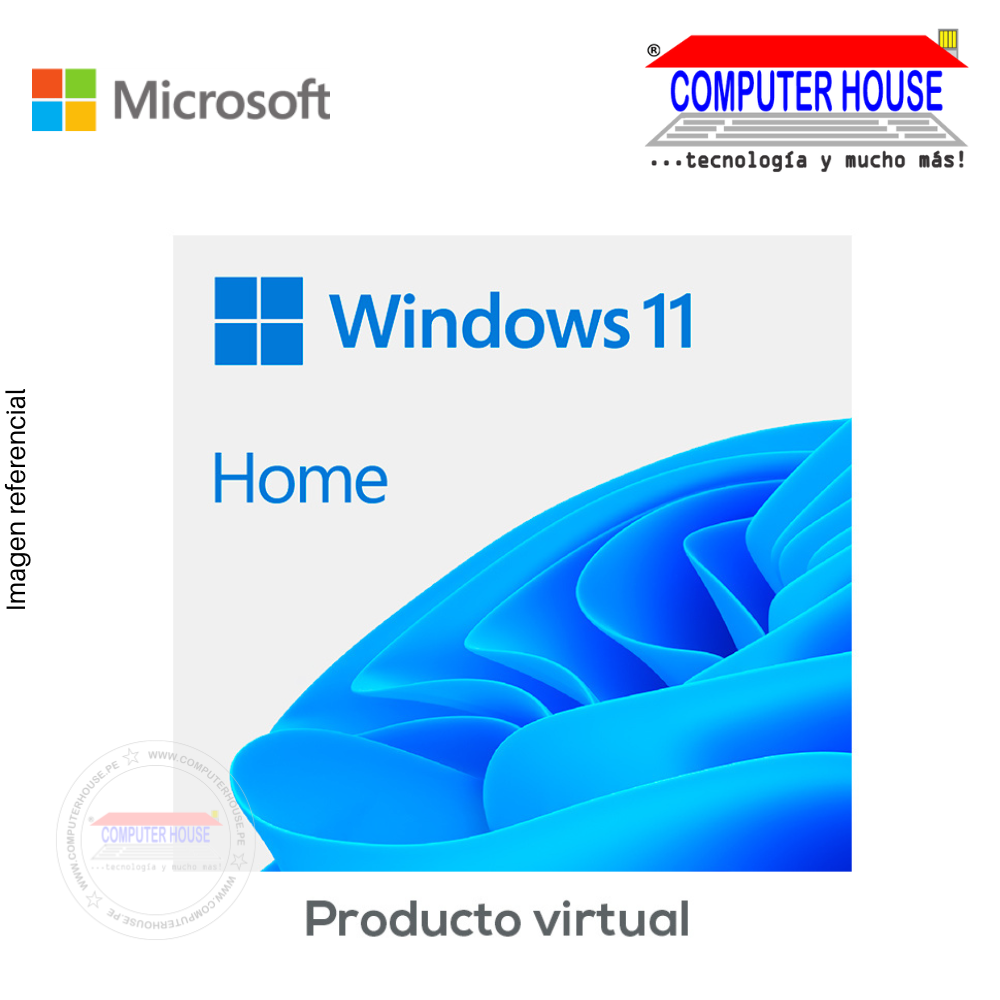 Microsoft Windows Home 11 Operating System, 64-bit All Languages ​​PK Lic Online DwnLd NR 