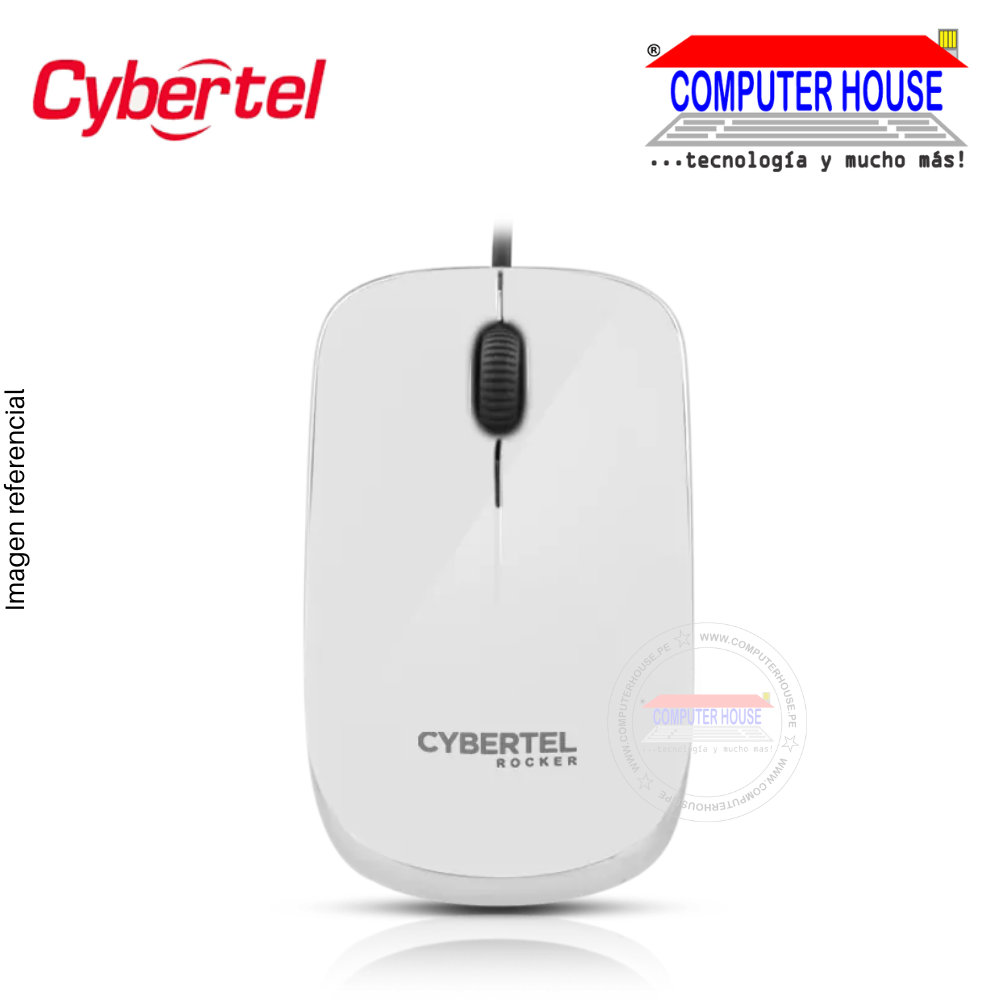 CYBERTEL Mouse alámbrico ROCKER M202W conexión USB.
