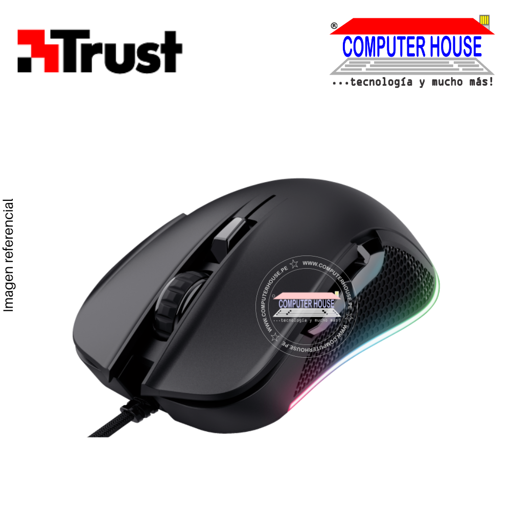 TRUST Mouse alámbrico Gamer GXT 922W Ybar conexión USB.
