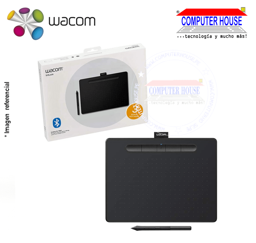 Tableta Gráfica WACOM Intuos Black Medium Bluetooth inalámbrica (CTL6100WLK0)