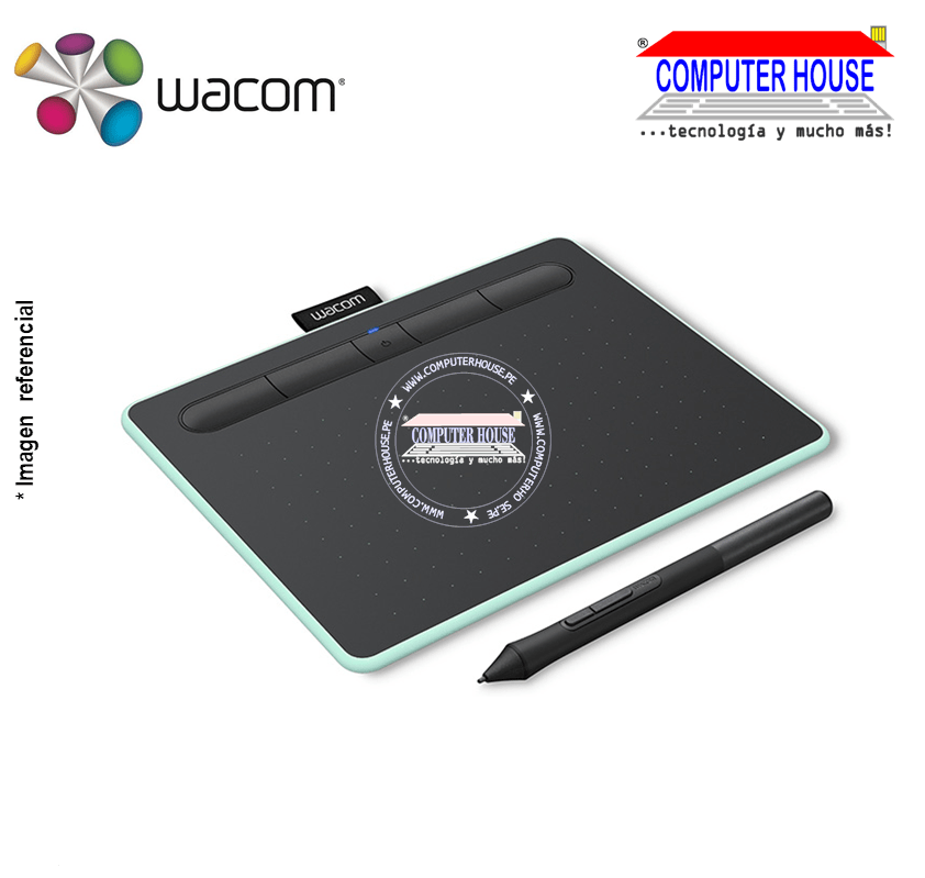 WACOM Intuos Pen Bluetooth Small Graphics Tablet, Pistachio Green (CTL4100WLE0) 