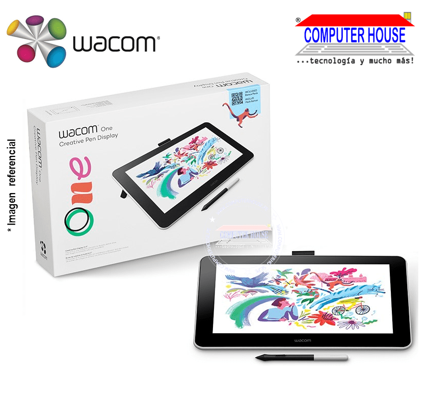Tableta Gráfica WACOM One Wacom One 13.3″ Creative Pen Display, diestro y zurdo (DTC133W0A)