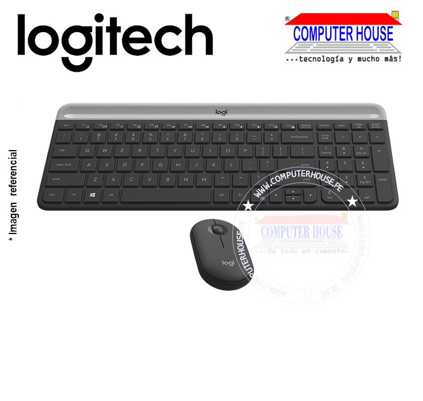 LOGITECH Kit inalámbrico Teclado Mouse MK470 Slim (920-009266) conexión USB.