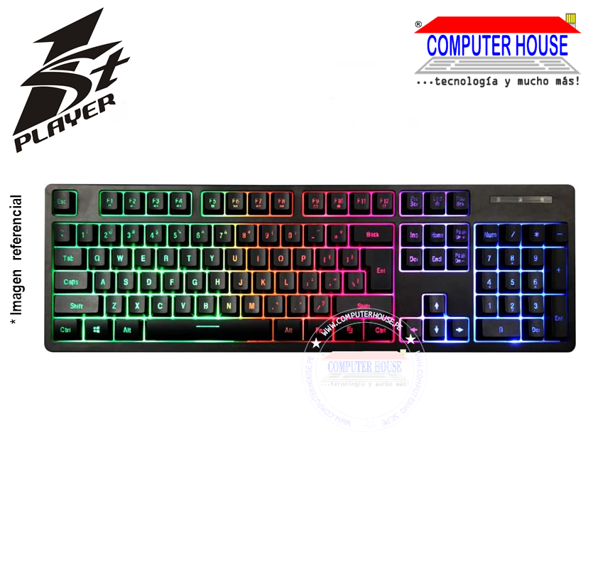Teclado Gamer 1ST PLAYER K5, Fire Dancing, USB.