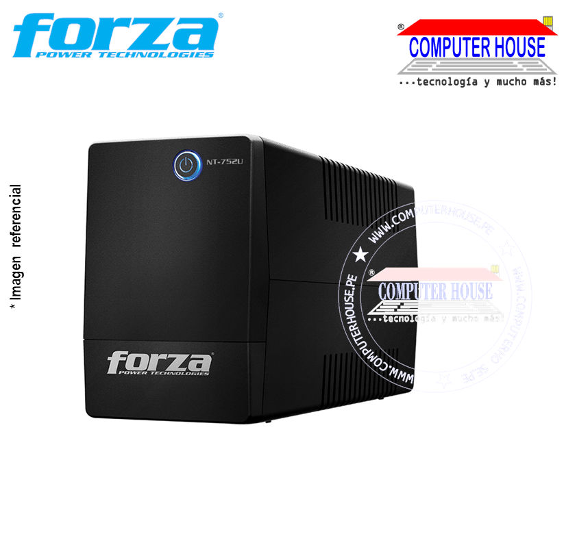 FORZA UPS 750VA 375W. NT-752U Interactive, 6 outputs, 220V.