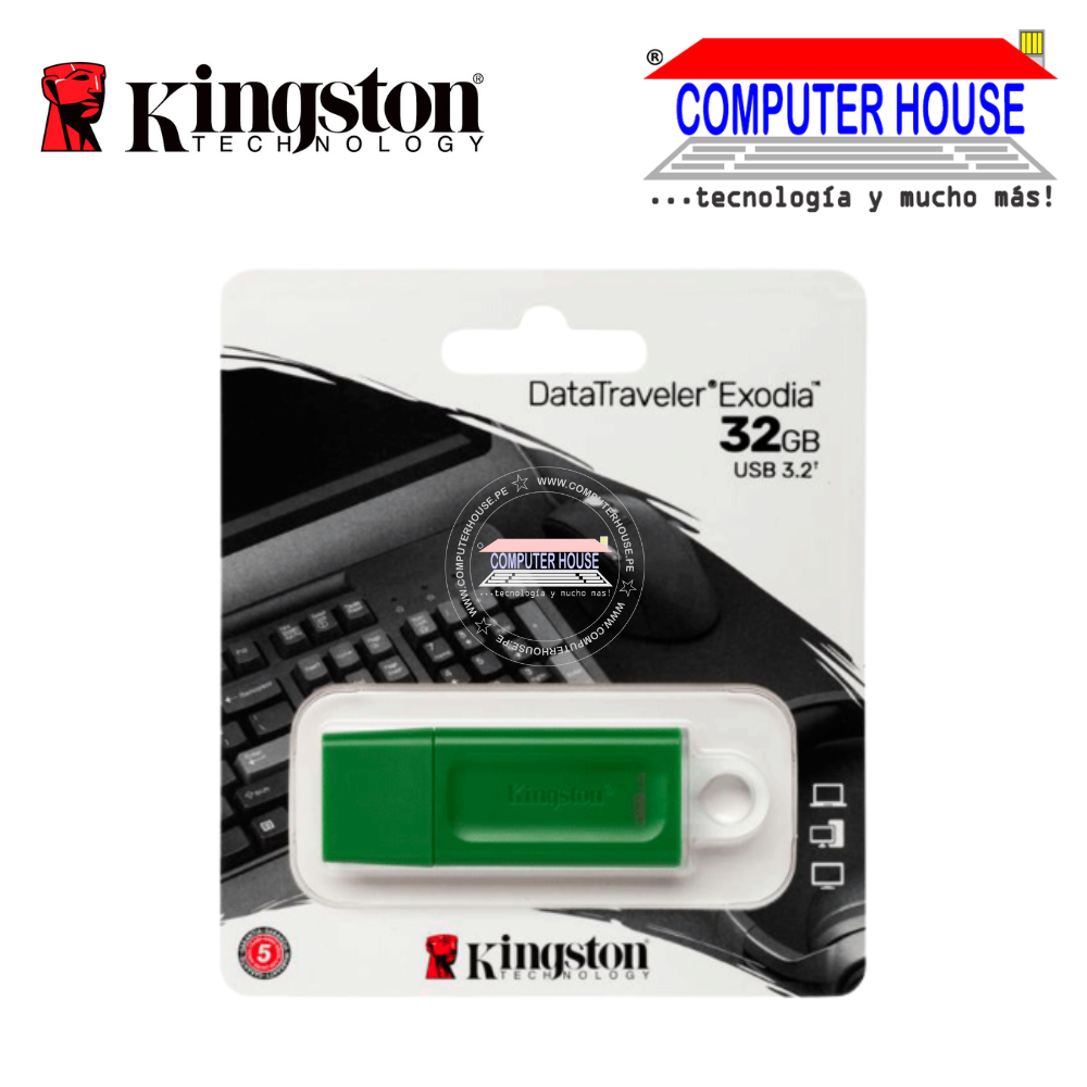 Memoria USB KINGSTON 32GB, DTX Exodia, 3.2 Gen 1, Verde (KC-U2G32-7GG)