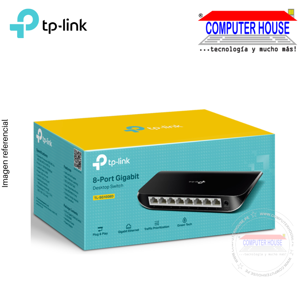 TP-LINK TL-SG1008D, Switch Gigabit 8 Puertos 10/100/1000 RJ-45