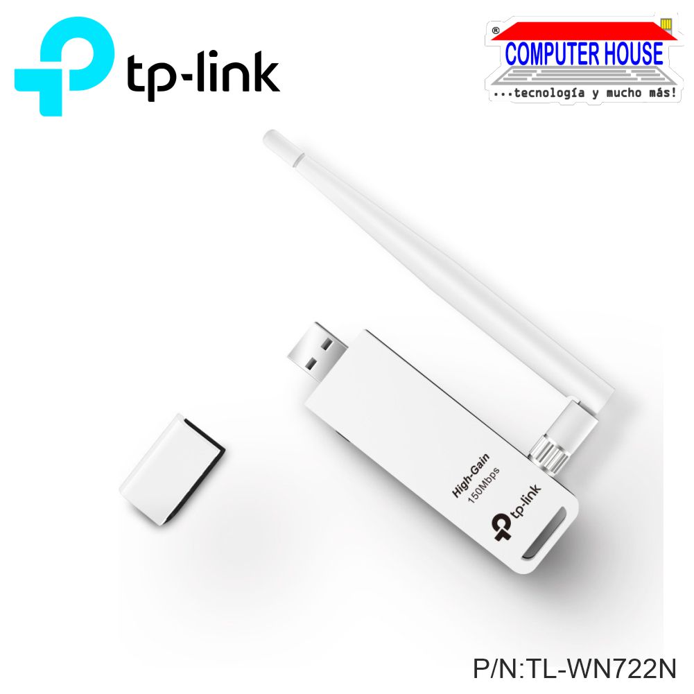 TP-LINK Adaptador WiFi TL-WN722N, 150 Mbps USB.
