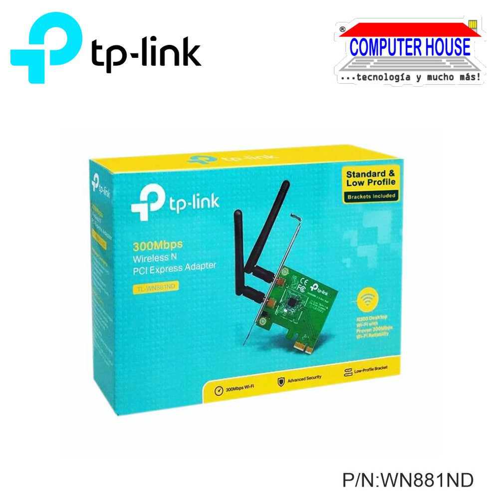 Tarjeta de red inalámbrica TP-LINK WN881ND PCI Express N 300Mbps