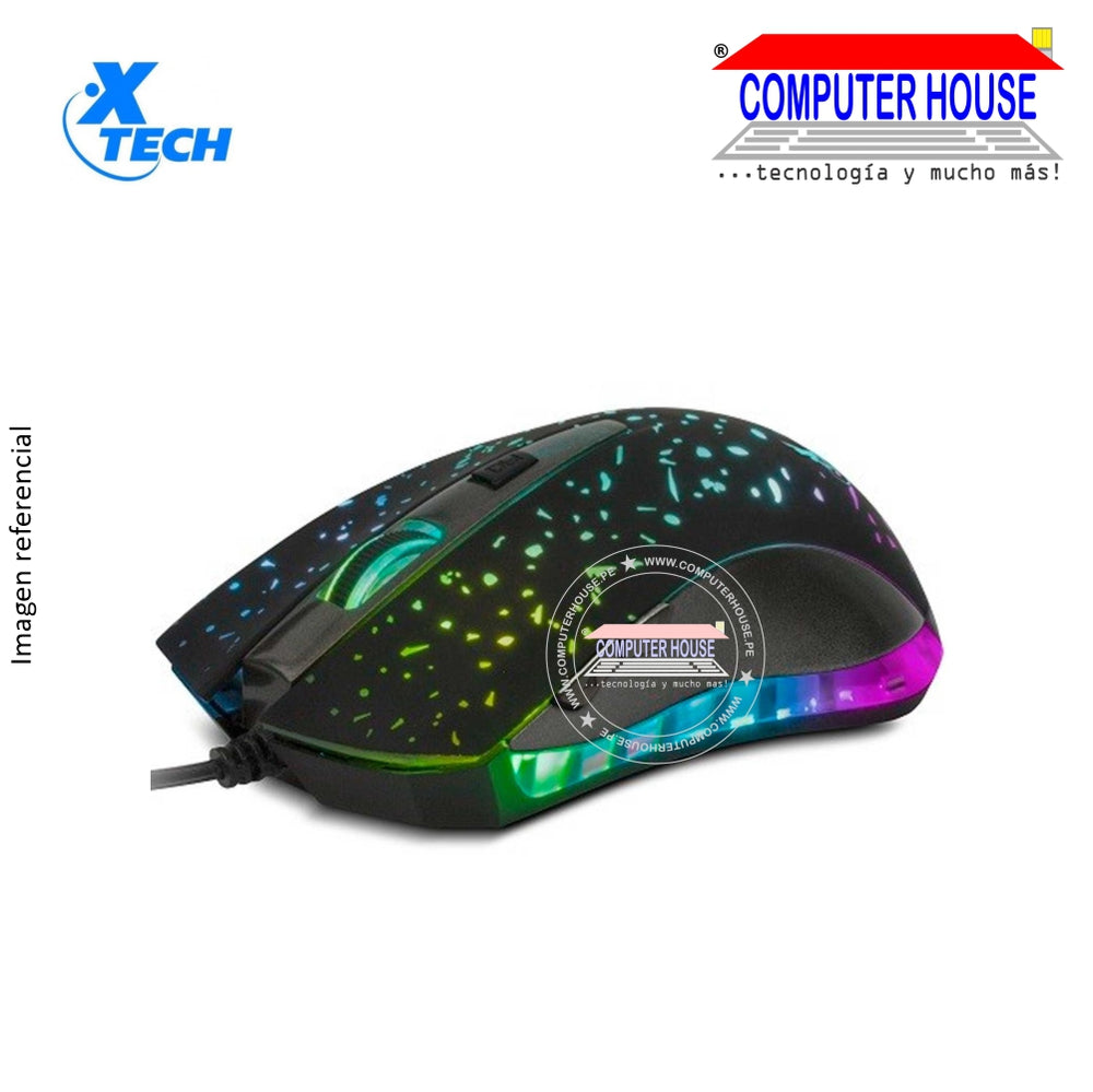 XTECH Mouse alámbrico Gamer XTM-410 Ophidian conexión USB.