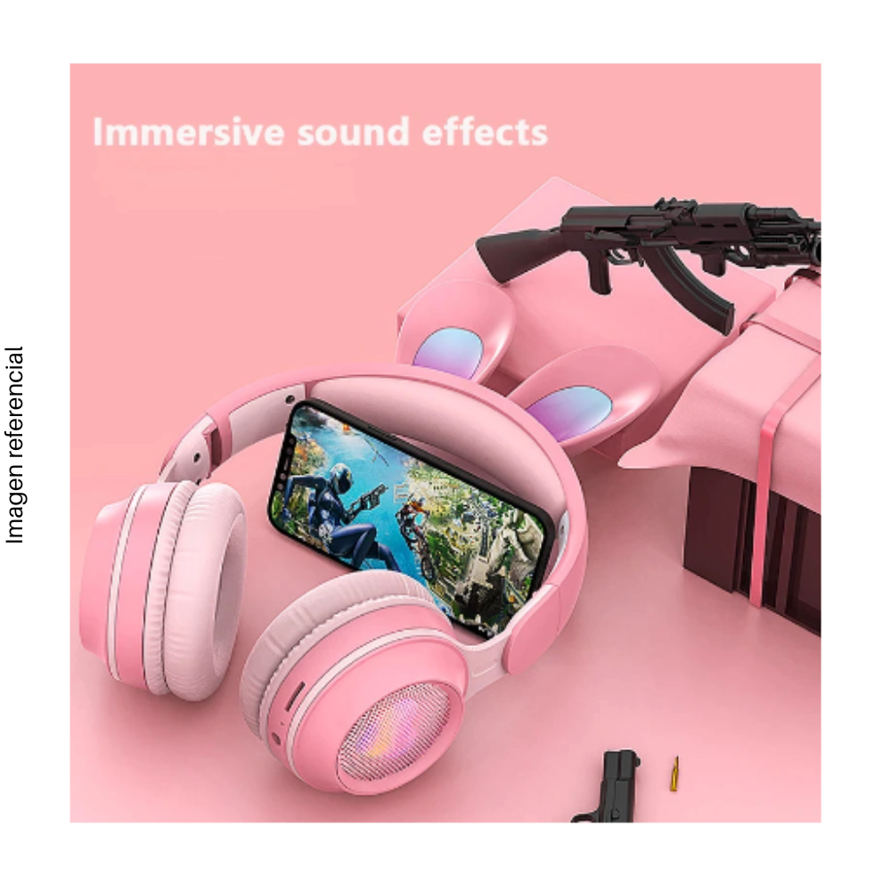 Audífono Inalámbrico Bluetooth KE-01, diseño orejas de Conejo.