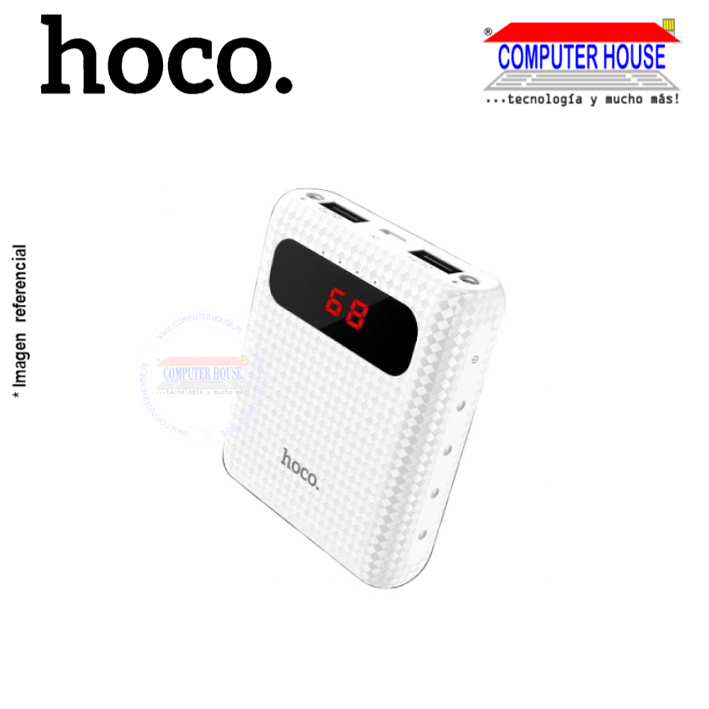 Power Bank HOCO B20 con doble puerto USB (salida de 3,1 A y linterna LED de entrada de 2 A, 10000 mAh)