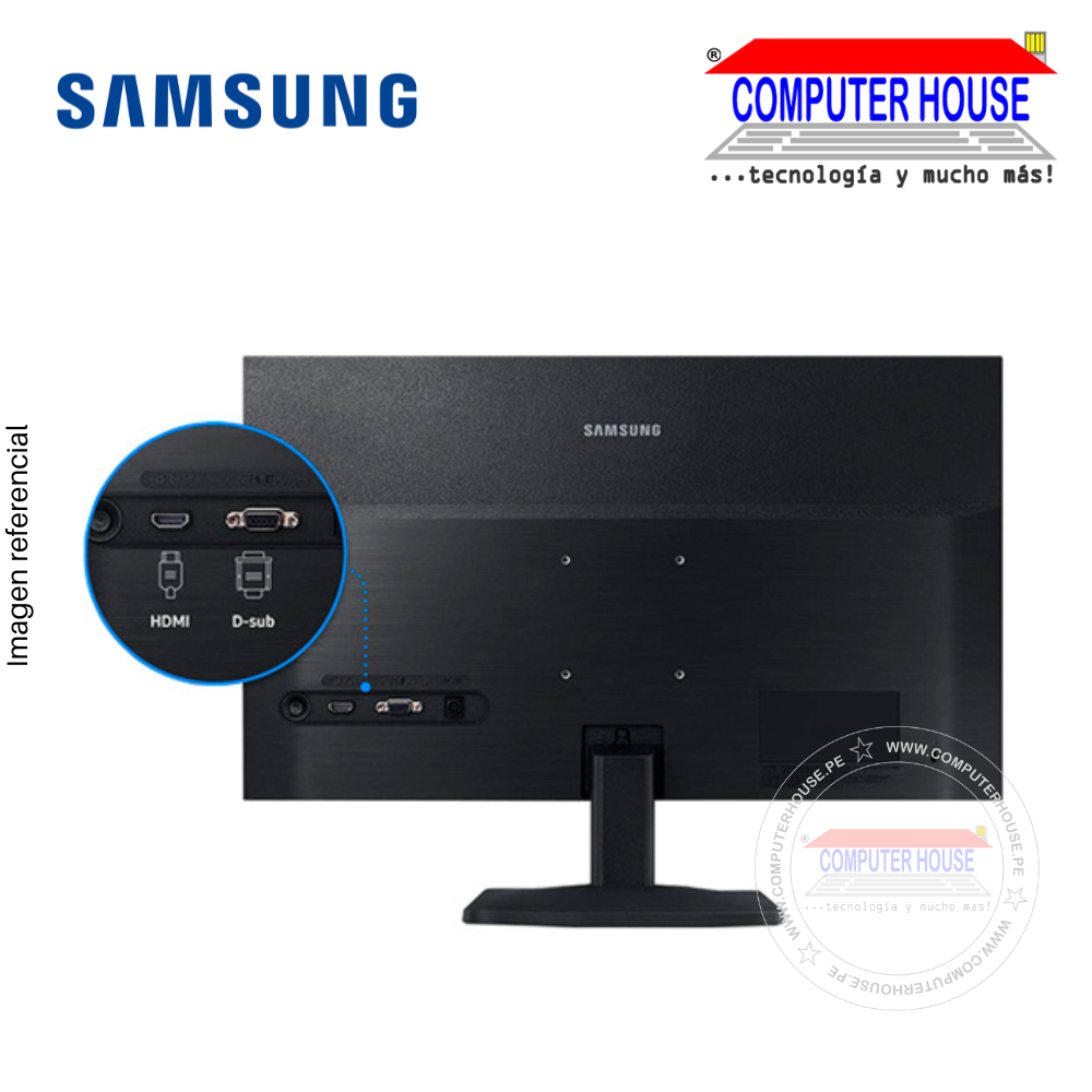SAMSUNG Monitor 19" LS19A330NHLXPE, HD 1366 x 768, Flat, VGA, HDMI, Negro