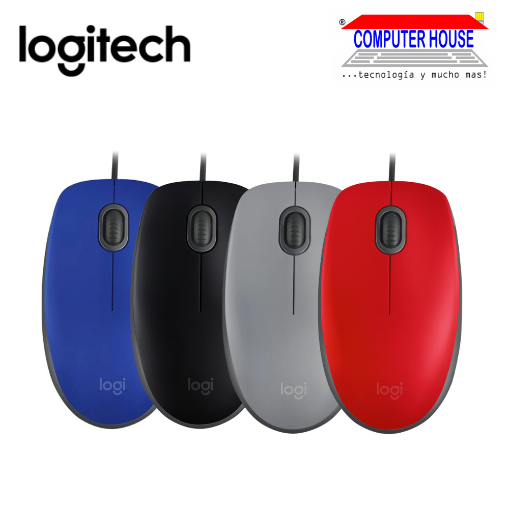 LOGITECH Mouse alámbrico M110 Silent conexión USB.