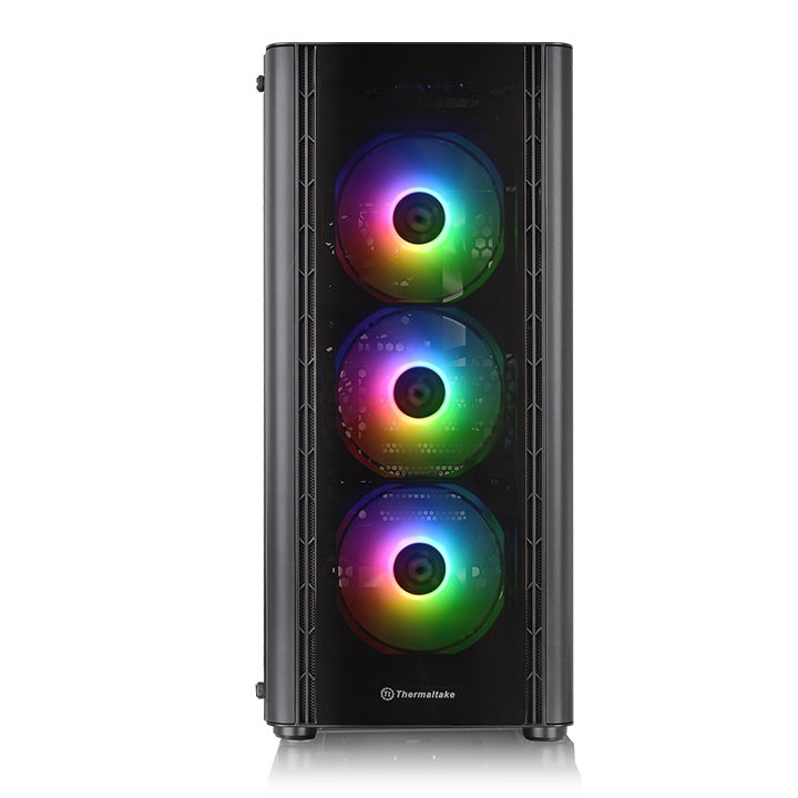 THERMALTAKE V250 TG Case, WITHOUT SOURCE, Mid-Tower, transparent side, ARGB, Black.