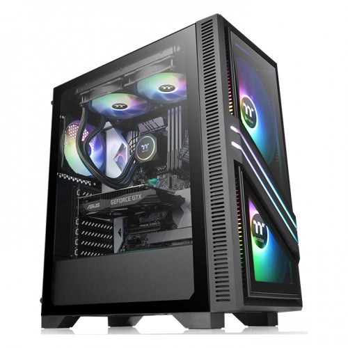 THERMALTAKE Versa T35 TG RGB Case, With 600W source, transparent side, RGB, Black.